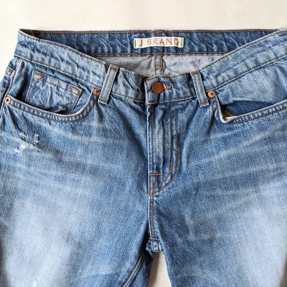 J BRAND Medium Wash Distressed Straight Leg Jeans - Picture 4 of 8